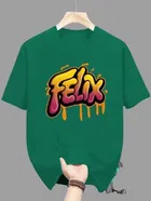 Polyester Printed Half Sleeves T-Shirts For Men, Green 