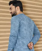 Abstract Printed Round Neck Polyester T-Shirt for Men 