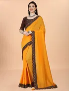Vichitra Solid Saree for Women 