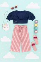 Polyester Printed Clothings Set for Girls 