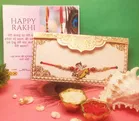 Alloy Rakhi with Greeting Card & Roli Chawal 