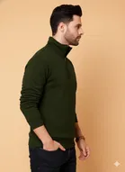 Fleece Printed Sweatshirt for Men, Dark Green 