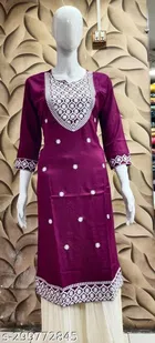 Rayon Slub Printed Kurti for Women 