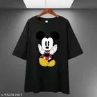 Cotton Blend T-shirt for Women, Black 