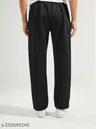 Cotton Blend Solid Trackpant for Men, Black 
