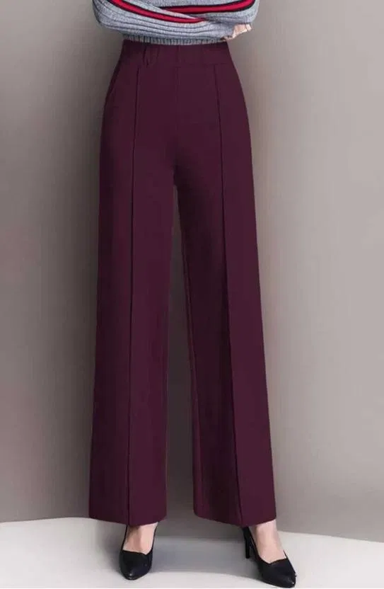 Poly Spandex Regular Trouser / Pant for Women (Maroon, XL)