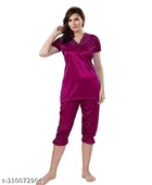 Satin Nightsuit Set for Women 