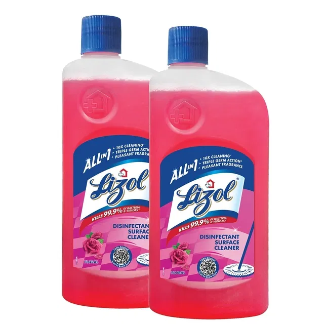 लाइज़ोल कीटाणुनाशक सतह और फर्श क्लीनर लिक्विड, फ्लोरल 2x625 ml (2 का पैक)