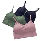 Cotton Blend Lightly Padded Wire Free Sports Bras for Women 