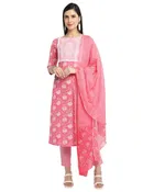 Cotton Cambric Embroidered Kurta Set for Women 