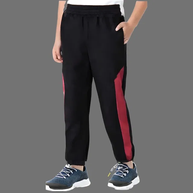 Cotton Blend Trackpants for Boys (Black, 11-12 Years)
