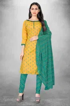 Cotton Slub Unstitched Dress Material for Women 
