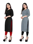 Crepe Solid Kurtis for Women 