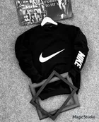Fleece Printed Hoodie For Men, Black 