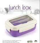 Premium Lunch Box Compact And Lightweight With Fork And Spoon (Colour may very, Pack Of 1)