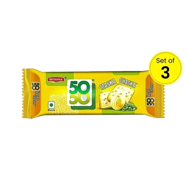 ब्रिटानिया 50-50 मस्का चस्का बिस्किट्स 3X40.5 g (सेट ऑफ़ 3)