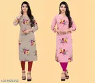 Crepe Printed Kurti for Women 