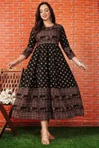 Rayon Printed Anarkali Kurti for Women 