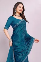 Poly Silk Embellished Saree for Women 