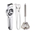 Oc9 Stainless Steel Lemon Squeezer & Pakkad & Hand Blender Kitchen Tool Set 