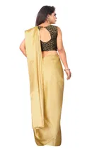 सिद्धिदाता टेक्सटाइल विमेंस प्लेन साटन साड़ी विद ब्रोकेड ब्लाउज पीस 