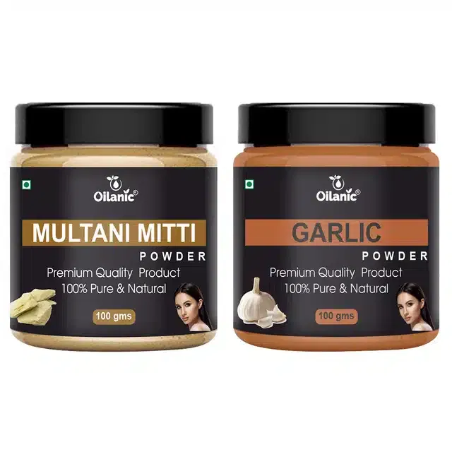 Natural Multani Mitti & Garlic Powder for Skin & Hair (Pack of 2, 100 g)
