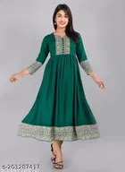 Anarkali Viscose Rayon Embellished Kurti for Women 