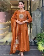 Embroidered Flared Kurta Set for Women 