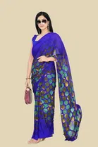 Trendy Georgette Saree with Blouse Piece For Women 