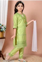Solid Rayon Kurta Set for Girls 