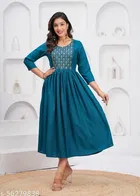 Rayon Kurti for Women, Navy Blue 
