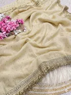 Bollywood Satin Butti Embroidered Saree for Women 