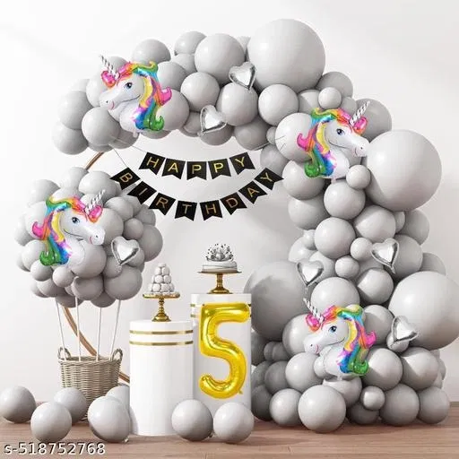 62 Pcs 5th Birthday Decoration kit, Multicolour, Set of 1