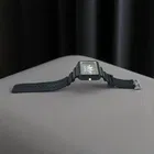 Silicone Strap Square Analog Watch for Men 