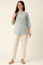 Rayon Block Print Short Kurti for Women 