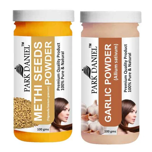 Park Daniel 100% Pure & Natural Methi Seeds Powder & garlic Powder (Pack Of 2, 100 g) (SE-430)