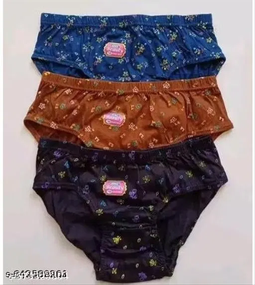Floral Low Rise Hipster Briefs for Women, Pack of 3 (Black, XL)