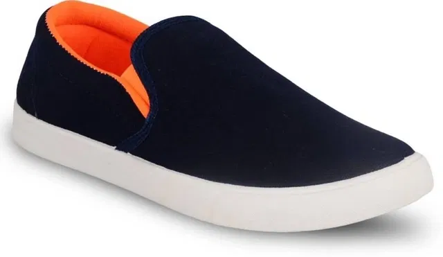 Casual Shoes for Men (Orange & Navy Blue, 6)