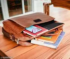 Leather Laptop Bag for Men, Tan