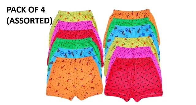 Boys Innerwear Assorted Cotton Size (3-4 Y)(Pack of 4)