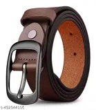 PU Solid Belt for Men ,Brown 