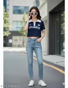 Lycra Top for Women, Blue 
