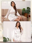 Satin Solid Babydoll for Women 