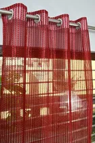 Sheer Plain Maroon Door Curtain 7ft Combo 