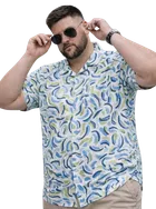 Cotton Blend Printed Shirt for Men, Green 