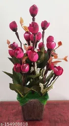 Plastic Artificial Flower With Pot,Multicolour
