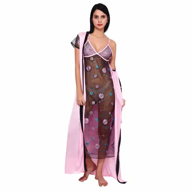 Nightdress for Women (Baby Pink, Set of 1)
