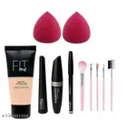 Pack of 11 Fit Me Foundation Tube, Sponge Puffs, 3 in 1 Eyeliner, Mascara & Eyebrow Pencil