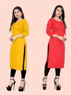 Crepe Solid Kurtis for Women 