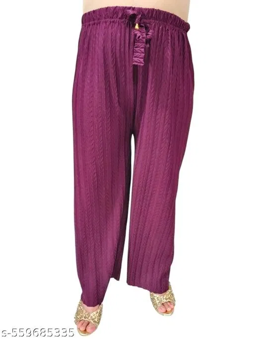 Palazzos for Women (Purple, XXL)